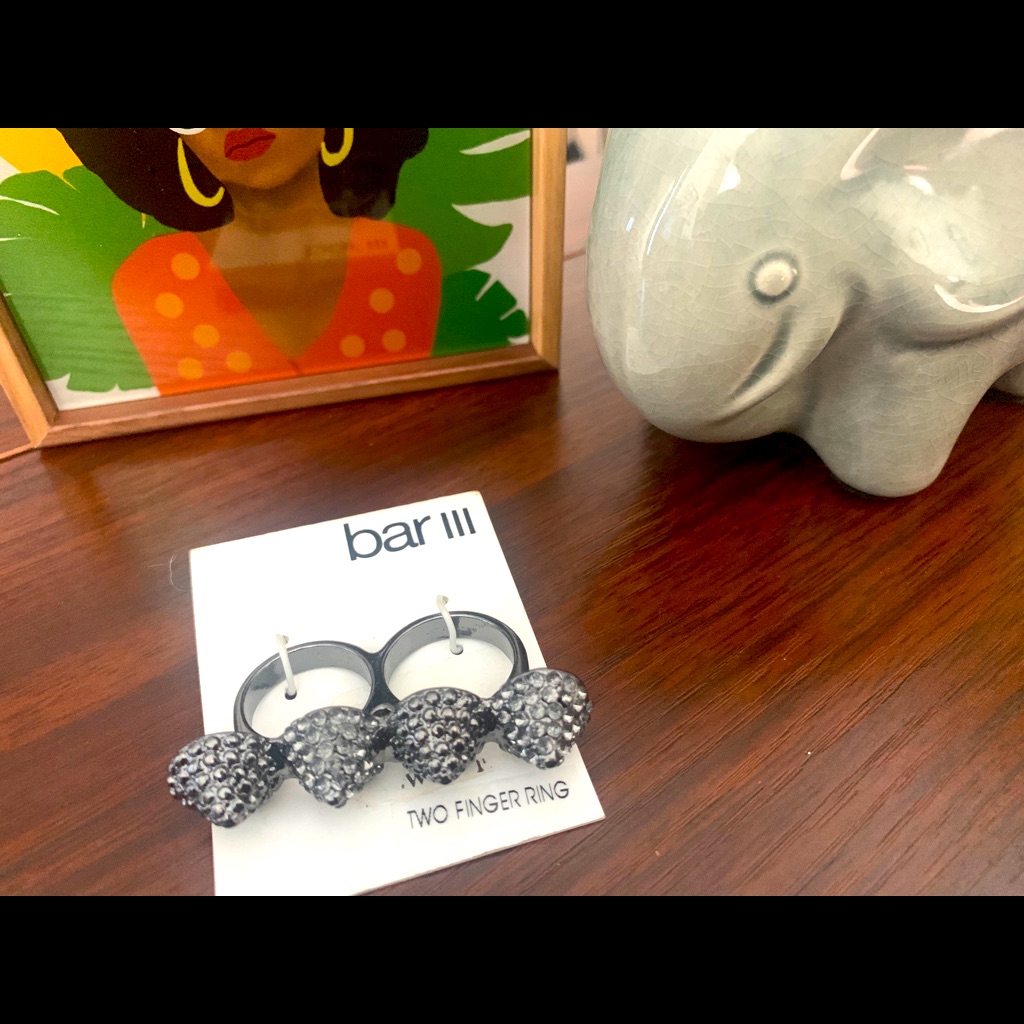 2/$12 Two Finger Studded Ring